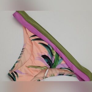 Seafolly Las Palmas Banded Brazilian Bikini Bottom Peach